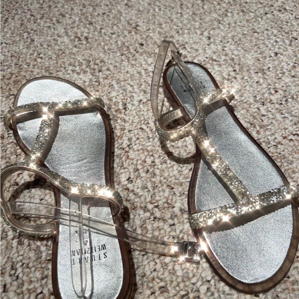 Stuart Weitzman Women's Sparkling Sandals - Silver and Gold